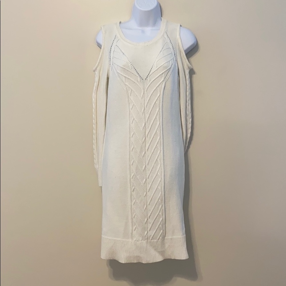 Cold-shouldered Sweater Dress